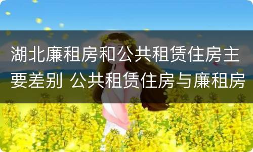 湖北廉租房和公共租赁住房主要差别 公共租赁住房与廉租房的区别