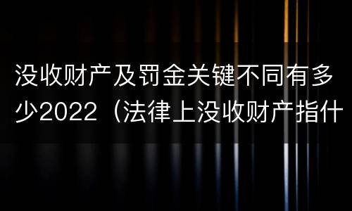 没收财产及罚金关键不同有多少2022（法律上没收财产指什么）