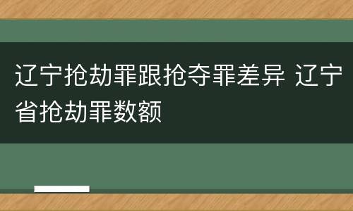 辽宁抢劫罪跟抢夺罪差异 辽宁省抢劫罪数额