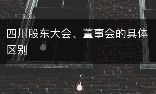 四川股东大会、董事会的具体区别