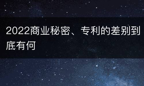 2022商业秘密、专利的差别到底有何