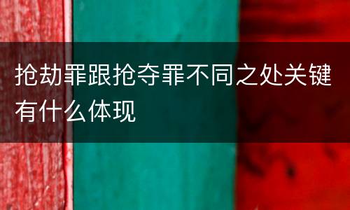 抢劫罪跟抢夺罪不同之处关键有什么体现