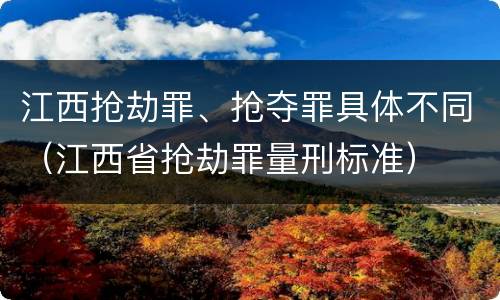 江西抢劫罪、抢夺罪具体不同（江西省抢劫罪量刑标准）