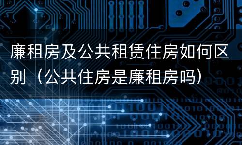 廉租房及公共租赁住房如何区别（公共住房是廉租房吗）