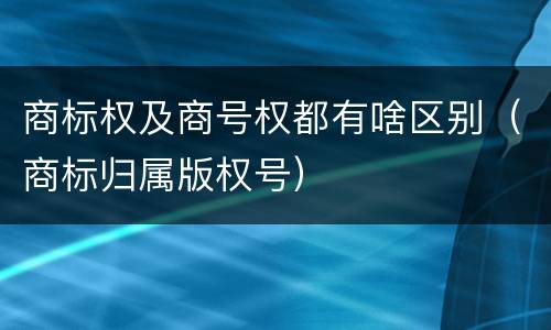 商标权及商号权都有啥区别（商标归属版权号）