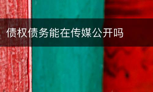 债权债务能在传媒公开吗
