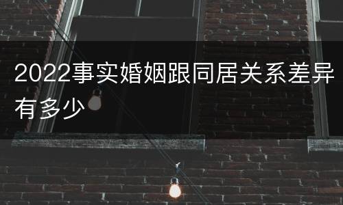 2022事实婚姻跟同居关系差异有多少