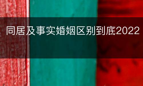 同居及事实婚姻区别到底2022