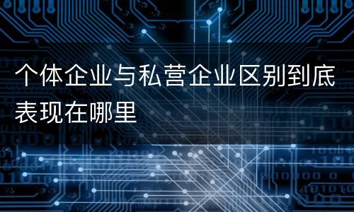 个体企业与私营企业区别到底表现在哪里