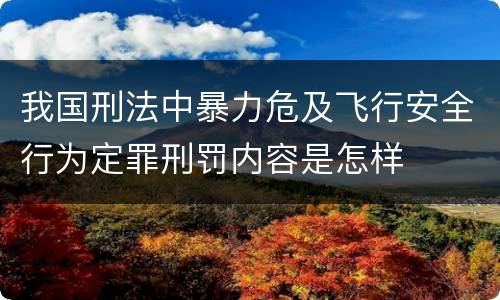 我国刑法中暴力危及飞行安全行为定罪刑罚内容是怎样