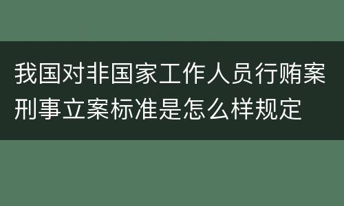 我国对非国家工作人员行贿案刑事立案标准是怎么样规定