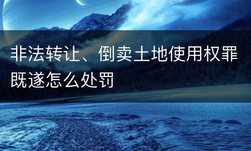 非法转让、倒卖土地使用权罪既遂怎么处罚