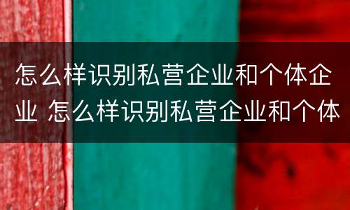 怎么样识别私营企业和个体企业 怎么样识别私营企业和个体企业呢