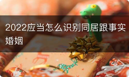 2022应当怎么识别同居跟事实婚姻