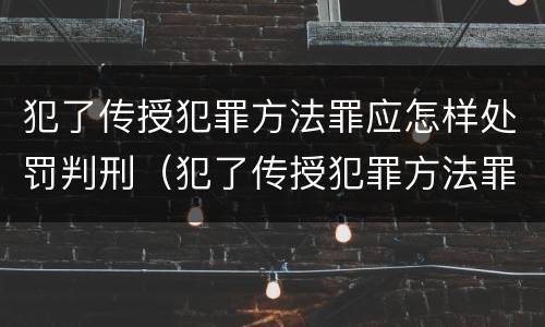 犯了传授犯罪方法罪应怎样处罚判刑（犯了传授犯罪方法罪应怎样处罚判刑人员）