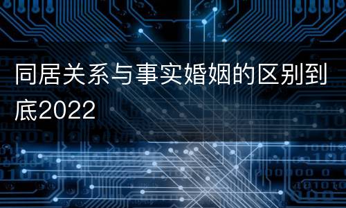 同居关系与事实婚姻的区别到底2022