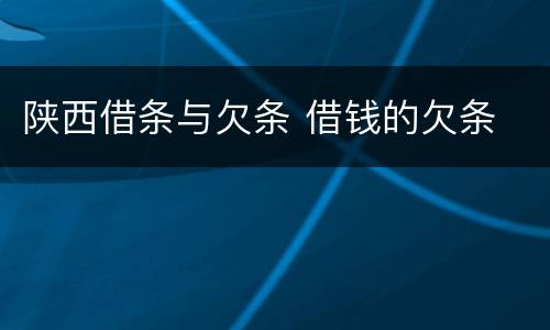 陕西借条与欠条 借钱的欠条