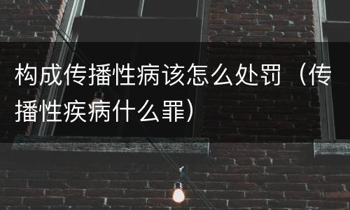 构成传播性病该怎么处罚（传播性疾病什么罪）
