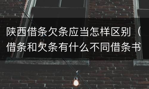 陕西借条欠条应当怎样区别（借条和欠条有什么不同借条书写）