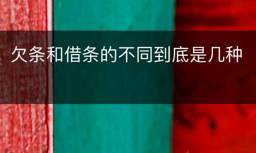 欠条和借条的不同到底是几种