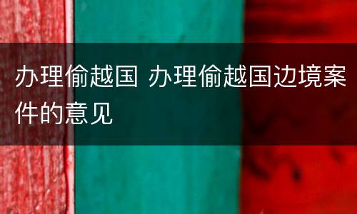 办理偷越国 办理偷越国边境案件的意见