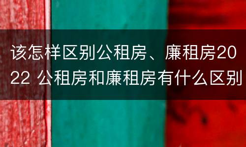 该怎样区别公租房、廉租房2022 公租房和廉租房有什么区别?2019年的