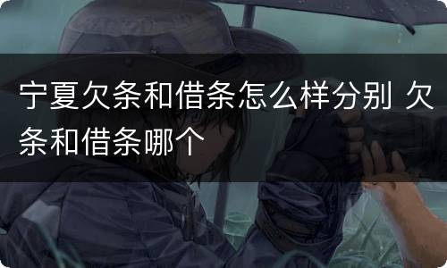 宁夏欠条和借条怎么样分别 欠条和借条哪个