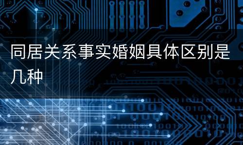同居关系事实婚姻具体区别是几种