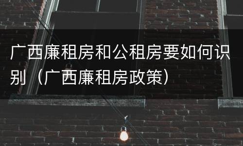广西廉租房和公租房要如何识别（广西廉租房政策）