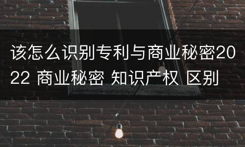 该怎么识别专利与商业秘密2022 商业秘密 知识产权 区别