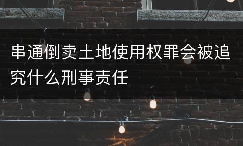 串通倒卖土地使用权罪会被追究什么刑事责任