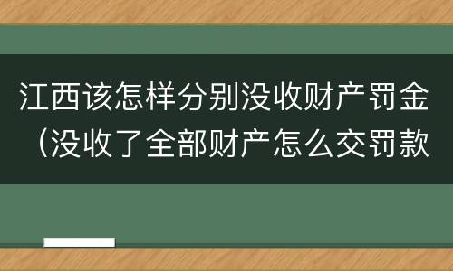 江西该怎样分别没收财产罚金（没收了全部财产怎么交罚款）