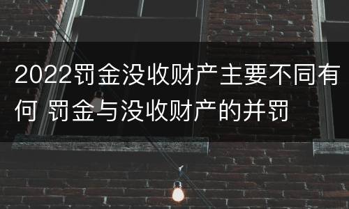 2022罚金没收财产主要不同有何 罚金与没收财产的并罚