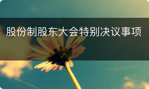 股份制股东大会特别决议事项