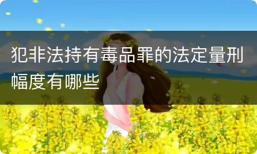 犯非法持有毒品罪的法定量刑幅度有哪些