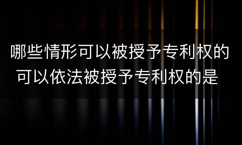 哪些情形可以被授予专利权的 可以依法被授予专利权的是
