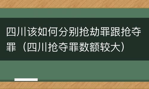 四川该如何分别抢劫罪跟抢夺罪（四川抢夺罪数额较大）