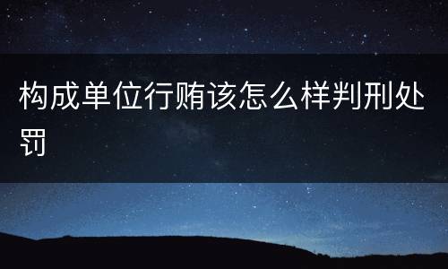 构成单位行贿该怎么样判刑处罚