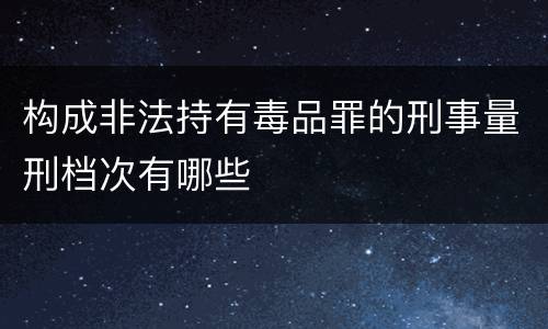构成非法持有毒品罪的刑事量刑档次有哪些