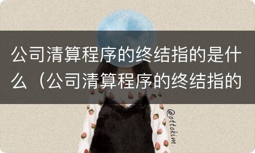 公司清算程序的终结指的是什么（公司清算程序的终结指的是什么意思）