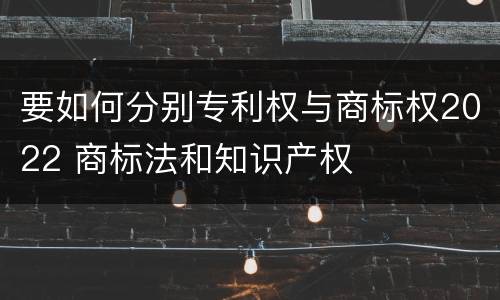要如何分别专利权与商标权2022 商标法和知识产权