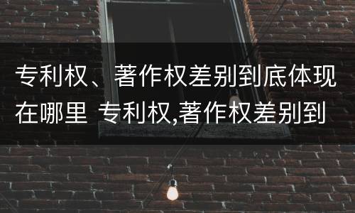 专利权、著作权差别到底体现在哪里 专利权,著作权差别到底体现在哪里呢