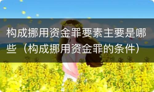 构成挪用资金罪要素主要是哪些（构成挪用资金罪的条件）