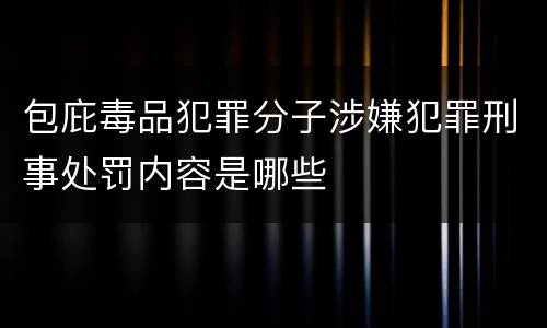 包庇毒品犯罪分子涉嫌犯罪刑事处罚内容是哪些