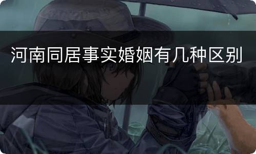 河南同居事实婚姻有几种区别