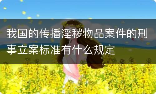 我国的传播淫秽物品案件的刑事立案标准有什么规定