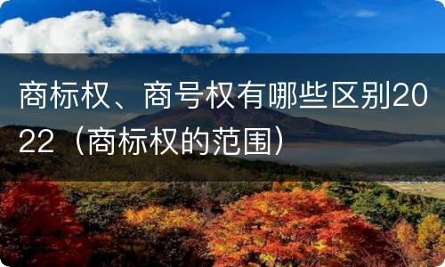 商标权、商号权有哪些区别2022（商标权的范围）