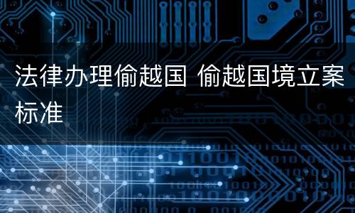 法律办理偷越国 偷越国境立案标准