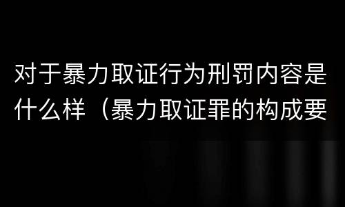 对于暴力取证行为刑罚内容是什么样（暴力取证罪的构成要件）