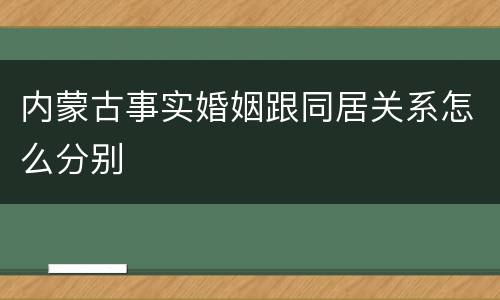 内蒙古事实婚姻跟同居关系怎么分别